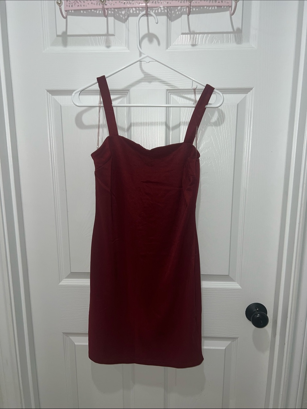 Charlotte Russe Maroon Square-Neck Mini Dress